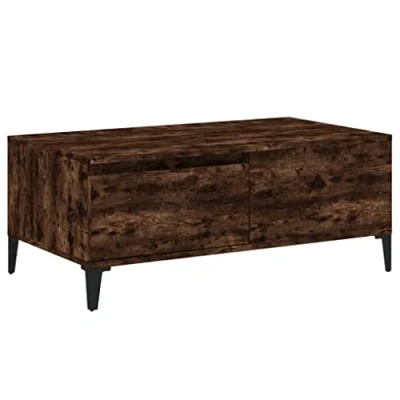 Image of vidaXL Coffee Table Living Room Modern Side Centre Tea with Drawer Storage for Home Office Furniture Smoked Oak 90x50x36.5 cm Engineered Wood