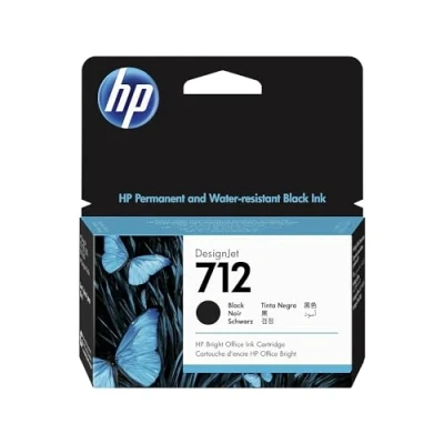 Image of HP 712 3ED70A Black 38 ml Genuine Ink Cartridge with Original Ink, for DesignJet T650, T630, T250, T230 &amp; Studio Large Format Plotter Printers and 713 Printhead
