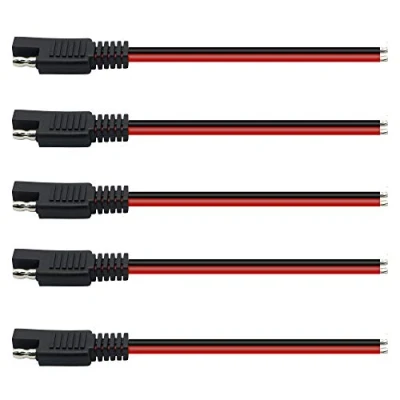Image of PNGKNYOCN 12V SAE Connector Cable.14AWG 15cm 2 Pin Single Plug Quick Disconnect Car Extension Cable for Motorcycles, Cars, Tractors (5 pack)