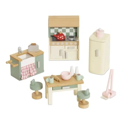 Image of Le Toy Van Wooden Daisylane Kitchen Dolls House Accessories Play Set For Houses Furniture Sets Suitable Ages 3+