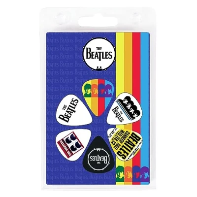 Image of The Beatles Guitar Picks Hard Days 6 Pack Premium with Iconic Artwork Officially Licensed Durable Design for &amp; Ukulele