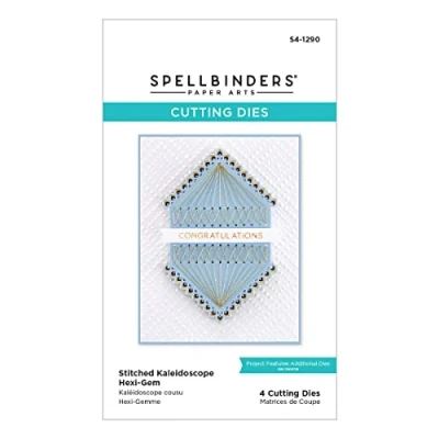Image of Spellbinders Stitched Kaleidoscope Etched Dies Glimmer Hot Foil Plates from The Hexi Gems Collection, Metal, ONE
