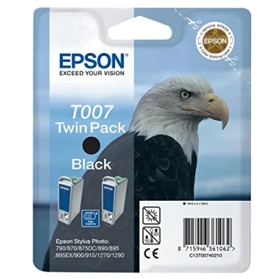Image of Epson Original T007402 T007 Ink Cartridge, Twin Pack, Black, Genuine