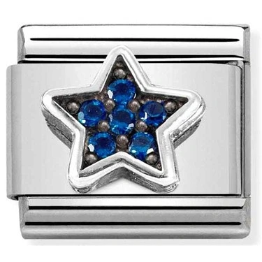 Image of Nomination Blue Crystal Star Charm
