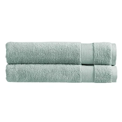 Image of Christy Refresh Blue Bath Sheets Set of 2 Quick Dry Tonal and Stylish Soft Plush Large Bathroom Towels Absorbent Shower 100% Cotton 550GSM Machine Washable Duck Egg
