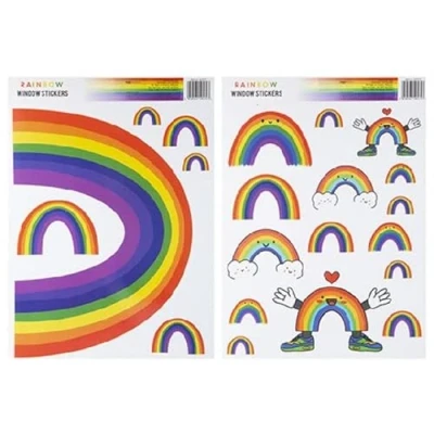 Image of LGBT Pride Window Stickers Festival Decorations Gay Rainbow Fun Party Removable Van Car Decal Assorted
