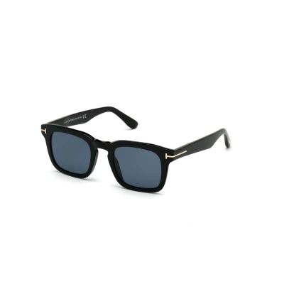 Image of TOM FORD Man FT0751 DAX 01V Sunglasses Acetate Black Blue Squat Polarized
