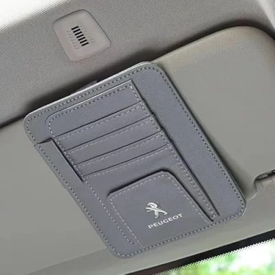 Image of Car Sun Visor Organizer for Peugeot 2008,Car Storage Pouch Registration Holder Leather Multi Pocket Auto Interior Accessories,H