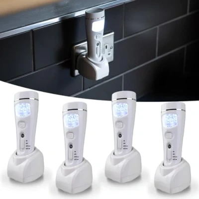 Image of Xtralite NiteSafe Maxi Rechargeable Night Light 4 Function LED Nightlight, Power Failure Light, Torch and Work Four Pack