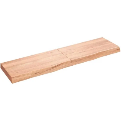 Image of vidaXL Wall Shelf Light Brown 120x30x(2 6) cm Treated Solid Wood Oak