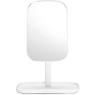 Image of Brabantia ReNew Bathroom Scale Battery Free Weighting weighs up to 330 lb Accurate System Non Slip Protective Caps LED Display Glass Surface Soft Beige 30 x cm