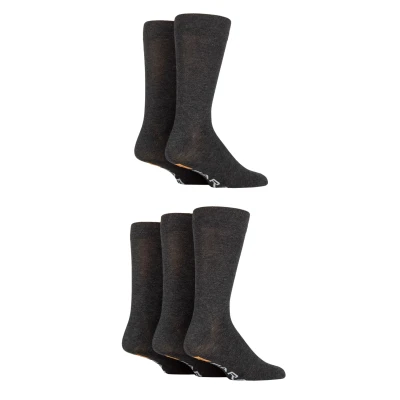 Image of 5 Pair Grey Marl / Charcoal Classic Plain Bamboo Socks Men&#039;s 6 11 Mens Farah