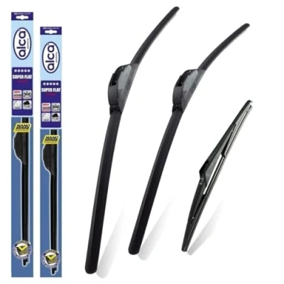 Image of alca Germany Fits Hyundai i10 2014 2019 Set of 3 Windscreen Wiper Blades Super Flat Front Rear 22&quot;16&quot;H 11&quot;O ASF2216H11O