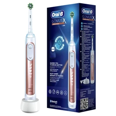 Image of Oral B Genius X 80354127 electric toothbrush Adult Oscillating Pink gold, White