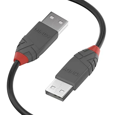 Image of LINDY 36691 USB 2.0 Type A to Cable, Anthra Line Black, 0.5m