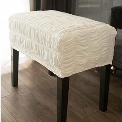 Image of Upright Piano Cover Stool Cover,Dustproof Protective Cloth for Vertical Piano/Stool,Stretch Knitted (one seat cover,White)