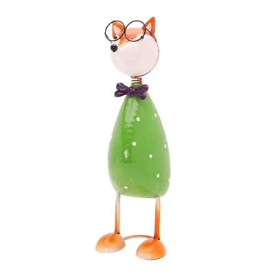 Image of Christmas Concepts® 42cm (16.5&#039;&#039;) Standing Metal Fox With Glasses Garden Sculpture Ornament Indoor/Outdoor Decoration