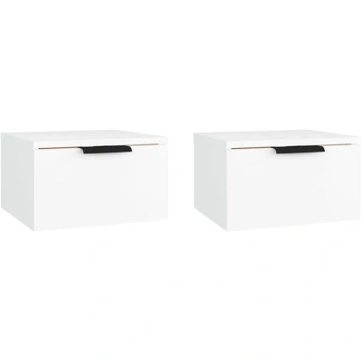 Image of vidaXL Wall mounted Bedside Cabinets 2 pcs White 34x30x20 cm