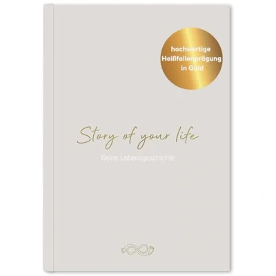 Image of LEAF &amp; GOLD® Baby Book to Enter, Memories from First 18th Year, Diary for Girls and Boys, Gift Birth