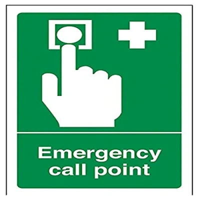 Image of V Safety Emergency Call Point Sign 100mm x 150mm 1mm Rigid Plastic