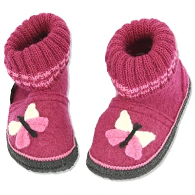 Image of Beck Boy&#039;s Girl&#039;s Butterfly Slipper, Bordeaux, 6 UK Child