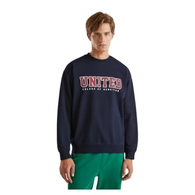 Image of United Colors of Benetton Men&#039;s Jersey G/C M/L 33RPU109D Hooded Sweatshirt, Blue, M