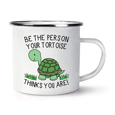 Image of Be The Person Your Tortoise Thinks You are Enamel Mug Cup