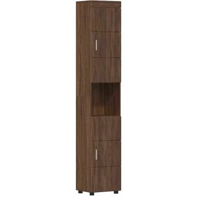 Image of vidaXL Bathroom Cabinet Brown oak 37 x 31.5 203 cm Engineered wood