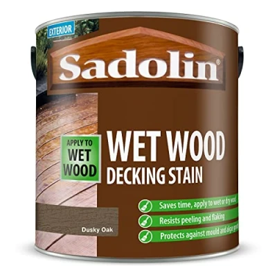 Image of Sadolin Wet Wood Decking Stain 2.5 litre Colour Dusky Oak