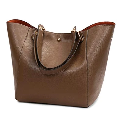Image of Pahajim Handbags for Women Large Tote Bag PU Leather Waterproof Shoulder Womens Top Handle Work Shopping Bag(Caffee)