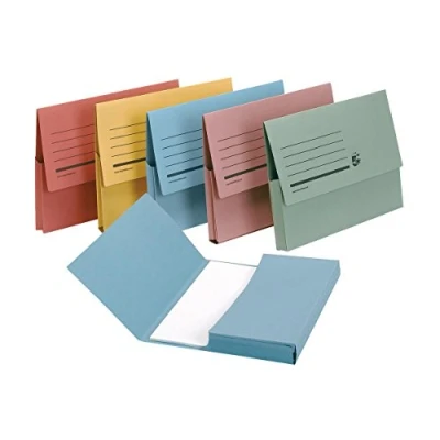 Image of 5 Star Document Wallet Half Flap 285gsm Capacity 32mm Foolscap Assorted [Pack of 50]