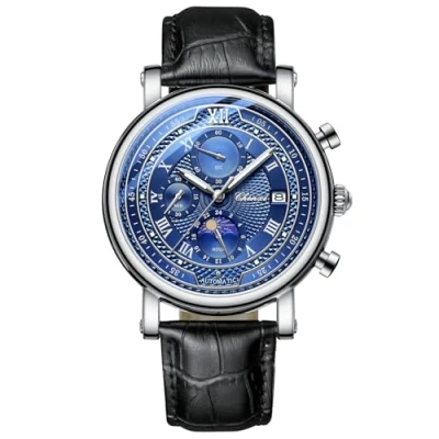 Image of JewelryWe Men&#039;s Waterproof Business Watch: Analog Quartz Movement Calendar Exquisite Fashion Silver Multi Functional Leather Watch for Father&#039;s Day