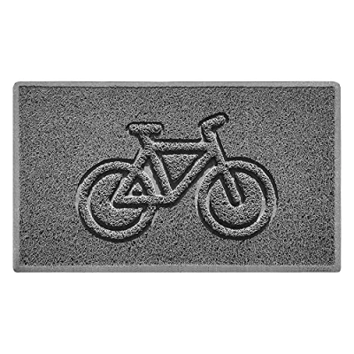 Image of Nicoman Bike Embossed Shape Door Mat Dirt Trapper Jet Washable Doormat (Use Outdoor ONLY) (75x44cm/29.5x17.3inches, Medium) Grey