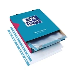 Image of Oxford Punched Pocket 75micron A4 Blue/Clear (100 Pack) 400002150