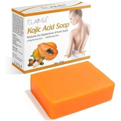 Image of Peak Health Whitening Kojic Acid Soap Facial Bleaching Dark Spot Acne Scars Skin Brighter Lightening Detox Pigmentation Removal Reduce (Pack of 1)