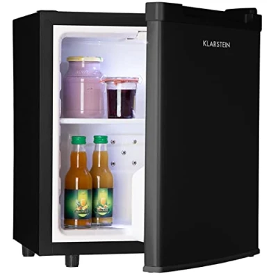 Image of Klarstein Silent Cool Refrigerator, Mini Fridge, 2 Levels, Stepless: 4.5 15 C, Temperature Regulator, 30 Litres Vol, Arctic Fox Cooling, 24dB Quiet, Space Saving, Colour: White