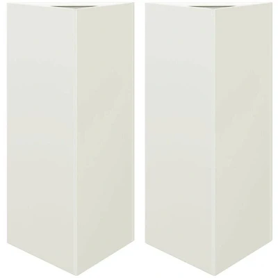 Image of vidaXL Garden Planters 2 pcs White Triangular 40x34.5x70 cm Steel