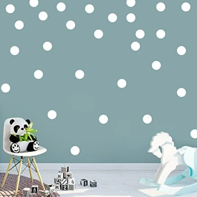 Image of 120 Polka Dot Wall Art Sticker Set, Geometric Pattern Room Decor, Removable Vinyl Decal, (3cm)