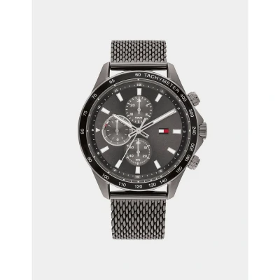 Image of Tommy Hilfiger Analogue Multifunction Quartz Watch for Men with Gunmetal Stainless Steel mesh Bracelet 1792019