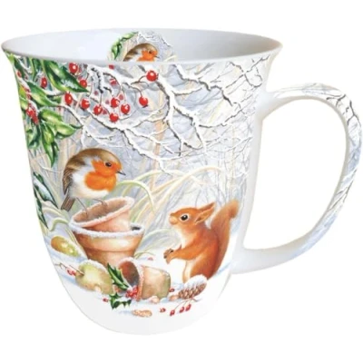 Image of Ambiente Christmas Mug Squirrel Love 0.4L Fine Bone China