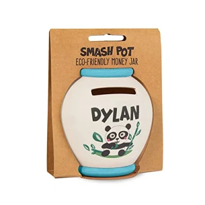 Image of History &amp; Heraldry Personalised Bamboo Smash Pot Money box (Dylan)