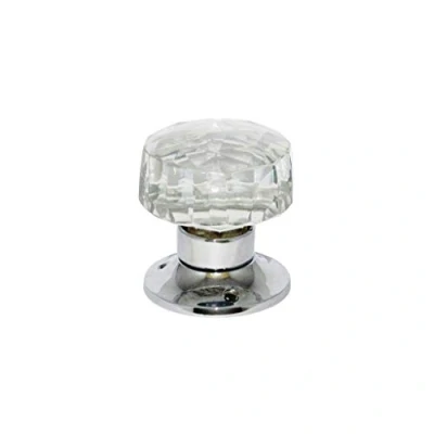 Image of Glass Mortice Knob Set 60mm Chrome Plated