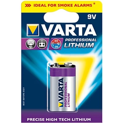 Image of Varta Professional Lithium 9 V Batteries (Li ion), Prismatic, V, 20 60 C, 2.65 cm, 1.75 cm)