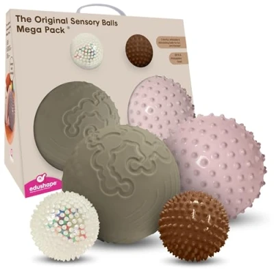 Image of Edushape Sensory Balls Mega Pack Boho Chic 4 of 2 Sets, Pieces Each, 18 cm