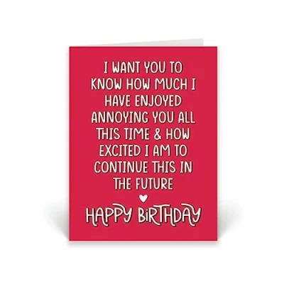 Image of Rib ticklerz Funny Birthday Cards I Want You To Know How Much Have Enjoyed Annoying Happy Joke Card Husband Boyfriend Girlfriend Wife CD128