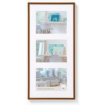 Image of walther Design Picture Frame bronze 3x 13x18 cm Gallery with PassepArtout, New Lifestyle Plastic KV338J