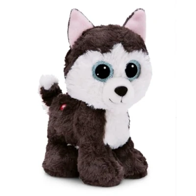 Image of NICI GLUBSCHIS cuddly toy dog Husky Barkley 15 cm Colourful soft with big, cute glitter eyes, for lovers 49398