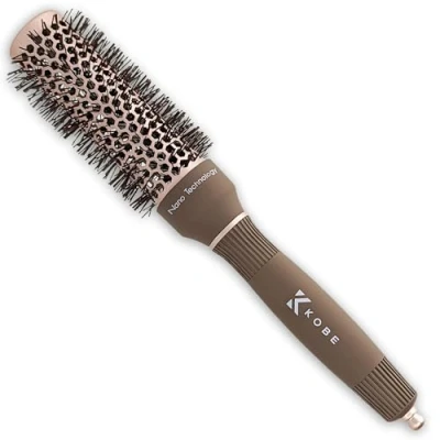 Image of Kobe Professional Heat Retaining Ceramic &amp; Ionic Round Hair Brush for Blow Drying With Nanotechnology 32mm Barrel Dry Brush,Curling