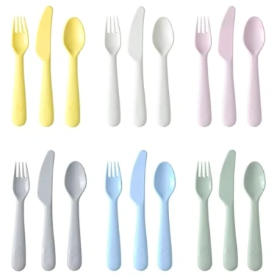 Image of IKEA 18Pcs Baby/Toddler Cutlery Set, Pastel, BPA Free, FLATWARE