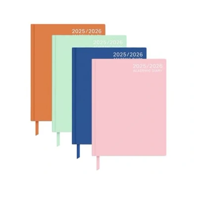 Image of Top Sale 2024 25 A4 Day To Page Academic/Mid year Diary with Hardback Elastic Strap Pink
